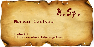 Morvai Szilvia névjegykártya